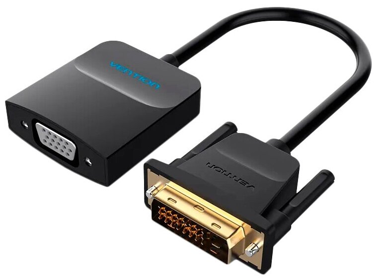 Переходник Vention Мультимедиа конвертер активный DVI-D 25М > VGA - 0.15 м. Чёрный