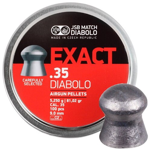 Пули для пневматики JSB Exact Diabolo 9,0мм 5,25г (100шт) пули jsb yellow match diabolo middle weight 4 49 мм 0 52 грамм 500 штук