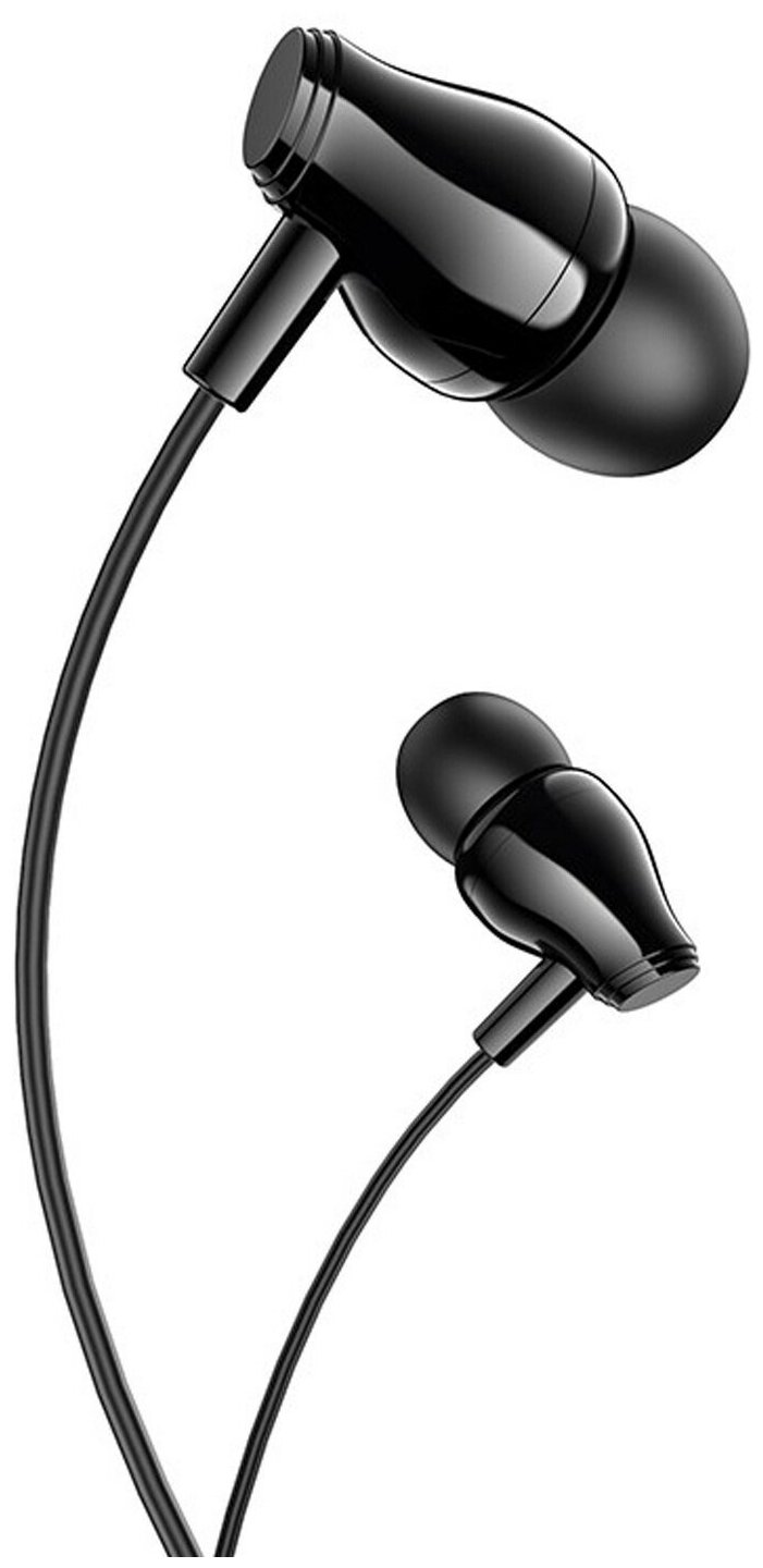 Универсальные проводные наушники с микрофоном 3.5 мм Audio jack черные / Borofone BM61 earphone with mic 1,2 m black