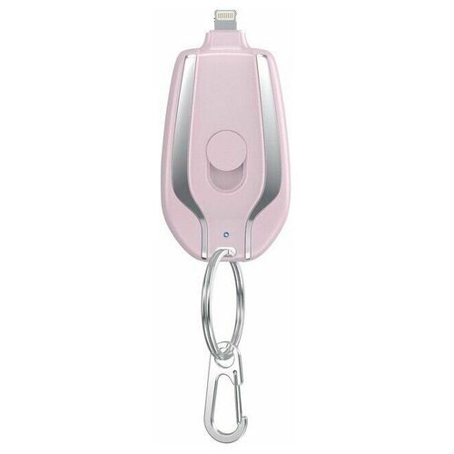 Мини внешний аккумулятор powerbank брелок для ключей розовый с разъемом Lightning до 1400 mAh 79000₽