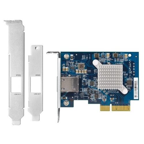 Сетевая карта/ QNAP QXG-10G1T Single-port (10Gbase-T) 10GbE network expansion card, PCIe Gen3 x4, Low-profile bracket pre-loaded, Low-profile flat and