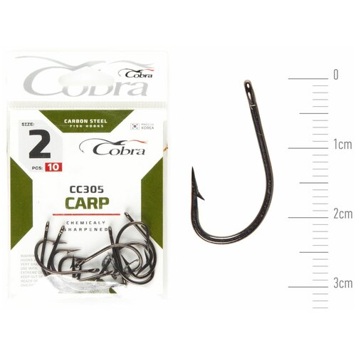 крючки cobra beak сер ca114 разм 002 10шт Крючки Cobra CARP сер. CC305 разм. 002 10шт.