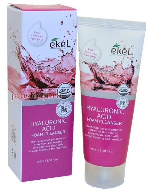 Ekel пенка для умывания с гиалуроновой кислотой Hyaluronic Acid Foam Cleanser, 100 мл, 224 г