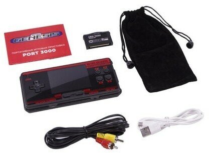 Игровая приставка Retro Genesis Port 3000 чёрно-красная
