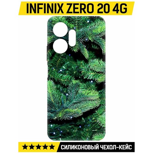 Чехол-накладка Krutoff Soft Case Еловые лапки для INFINIX Zero 20 4G черный чехол накладка krutoff soft case гирлянда для infinix zero 20 4g черный
