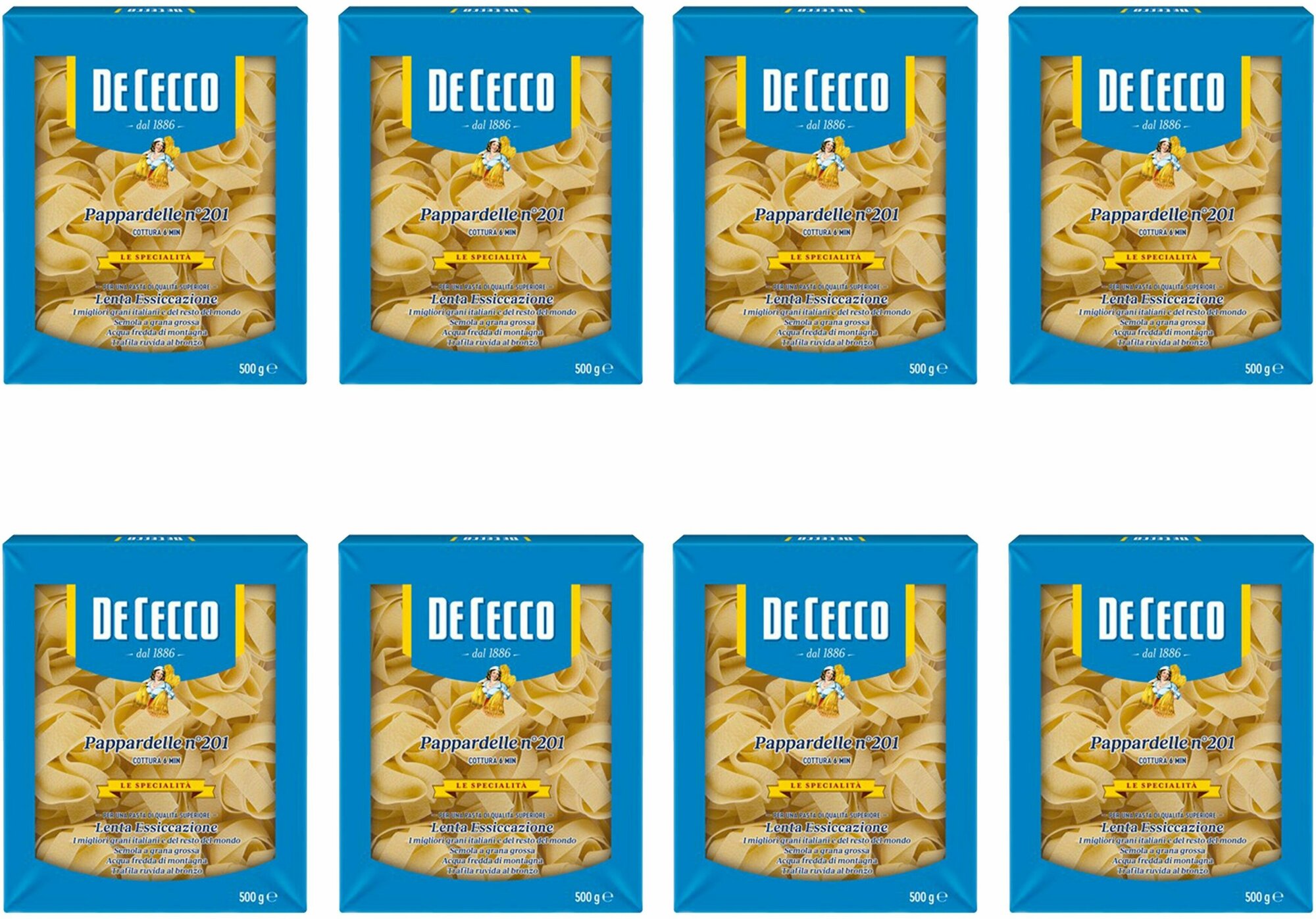 Макаронные изделия De Cecco паппарделле, 8 упаковок