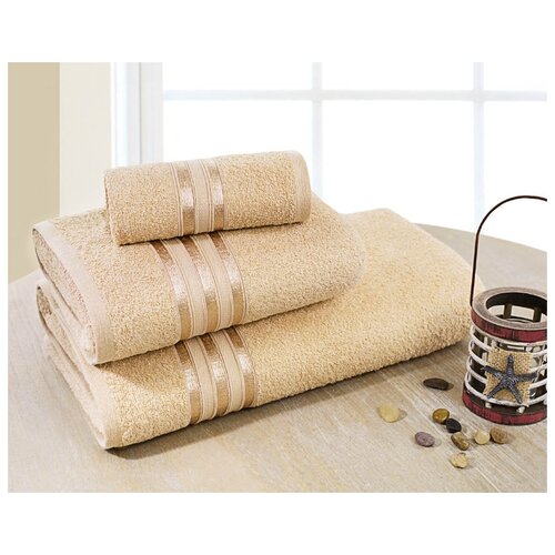 фото Доми набор из 3-х полотенец harmonika цвет: бежевый 33х50 см, 50х80 см, 70х130 см dome