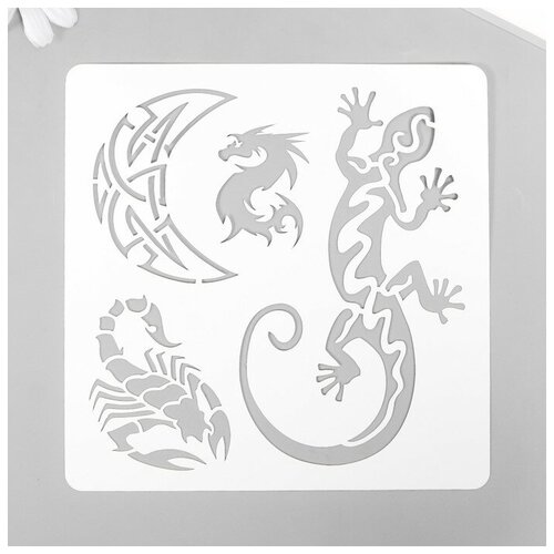 Трафарет для татуировки Ящерица, дракон 15х15 см футболка милая ящерица дракон размер 6 лет белый