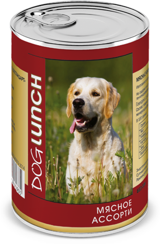 Dog Lunch консервы для собак Мясное ассорти в желе 410г