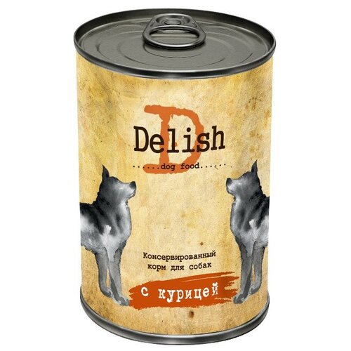 Влажный корм для собак Delish курица 1 уп. х 1 шт. х 970 г