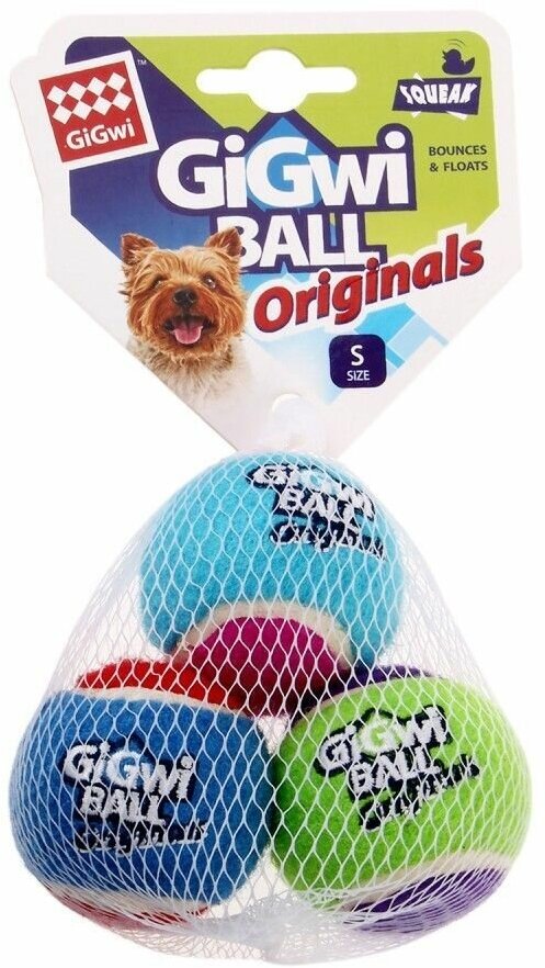 Игрушка GIGWI G-Ball Три мяча с пищалкой для собак (4,8 см)