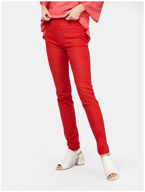 Легинсы  Linea Cinque летние, полуприлегающий силуэт, повседневный стиль, карманы, размер 38 EU, красный