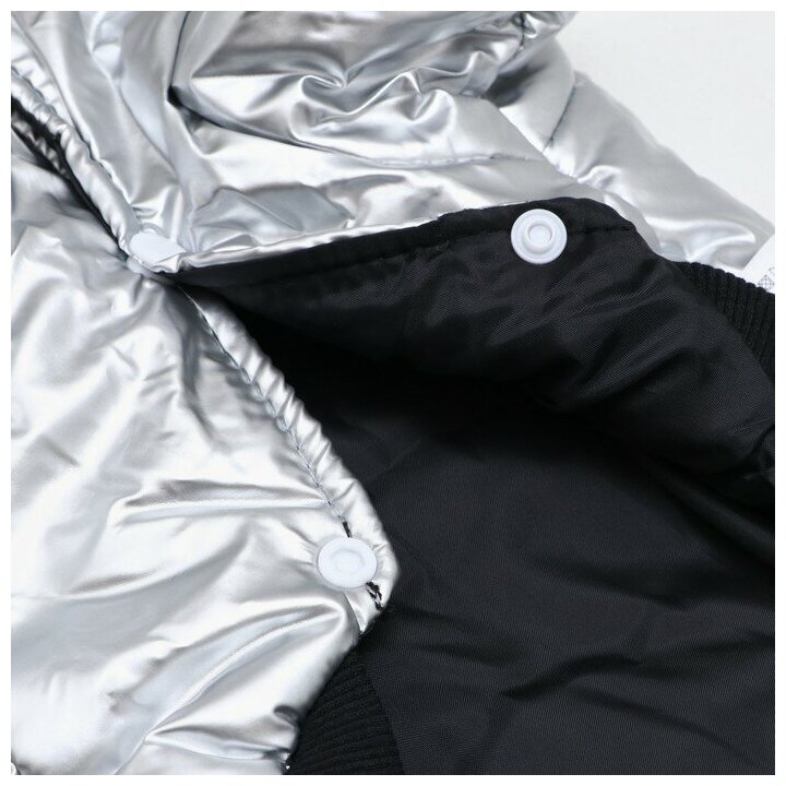 Куртка для собак КНР "Космонавт", размер 16, черно-серебряная, ДС 40, ОШ 34, ОГ 48 см (9078282) - фотография № 9
