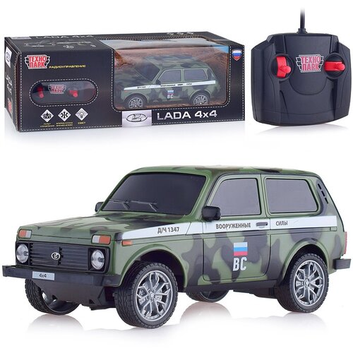 Машина р/у LADA 4x4 18 см, (свет, камуф.) в коробке машина р у lada 4x4 18 см свет оран в коробке