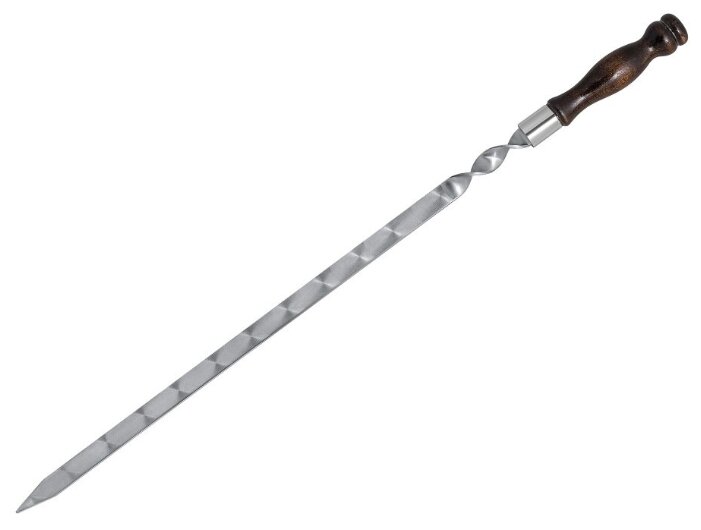 Шампуры широкие 6 шт., с деревянной ручкой, 450х16х3 мм - фотография № 3