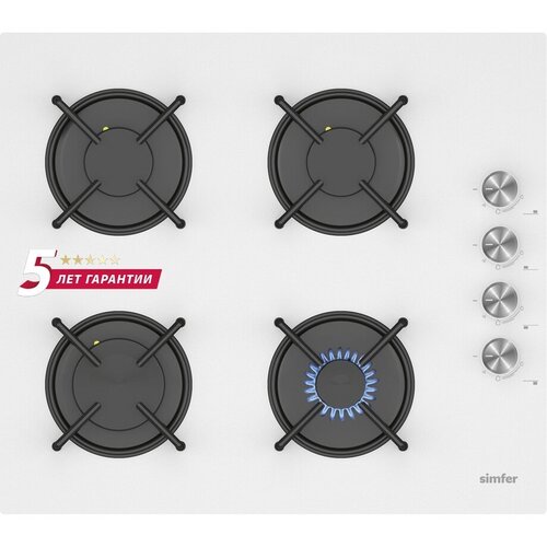 Газовая варочная панель Simfer H60K40C000, белый