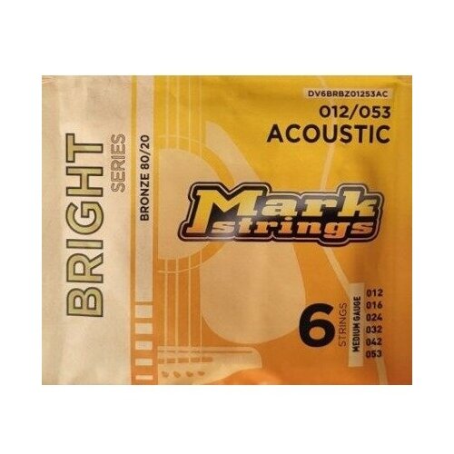 Струны для акустической гитары Markbass Bright Series DV6BRBZ01253AC markbass acoustic601 комбо для акустической гитары 6 150 вт