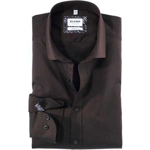 фото Рубашка мужская olymp level five body fit темно-коричневая арт. 20902428 размер 40