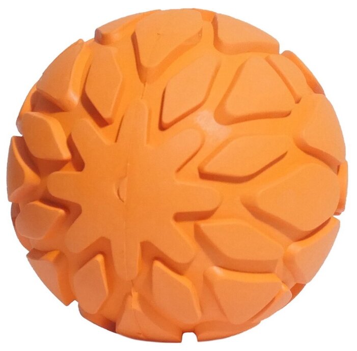 Игрушка для собак ROSEWOOD резиновая "Мяч с рисунком", оранжевый, 6cм (Великобритания) - фотография № 1