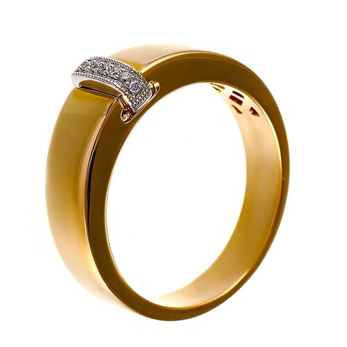 фото Jv кольцо из золота 585 пробы с бриллиантами rgda-5941-m1-yg, размер 19.25