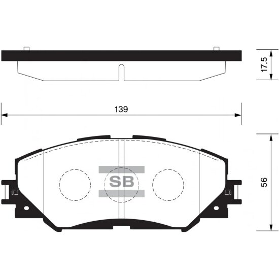 Колодки тормозные передние Sangsin Brake для Toyota Auris 07->, 4 шт