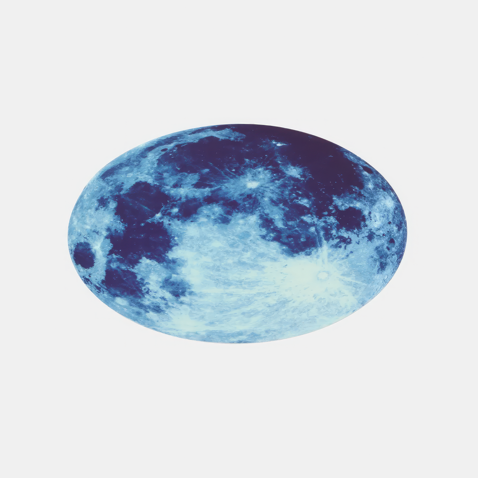Светящаяся в темноте синяя луна, планета, наклейка интерьерная, декоративная 3Д
