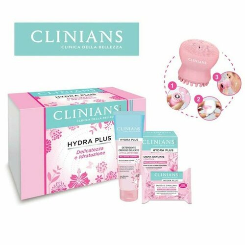 Подарочный набор женский Clinians Hydra Plus: Крем+Гель для умывания+Салфетки+Щетка для лица 10326335 крем для лица clinians увлажняющий матирующий гель крем hydra plus для жирной кожи