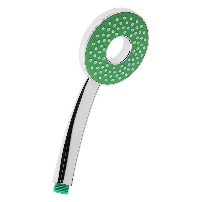 фото Лейка для душа ZEIN Z3537, d=105 мм, отверстие внутри, хром/зелёный 9931294