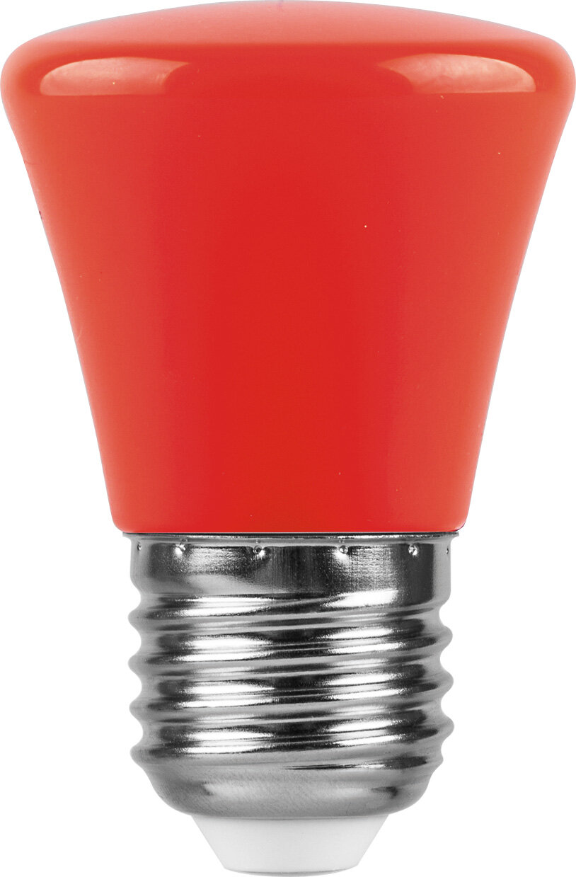 Лампа светодиодная для белт-лайта FERON LB-372, C45 E27 (колокольчик), 1W(80lm) красная матовая 70x45, 25911