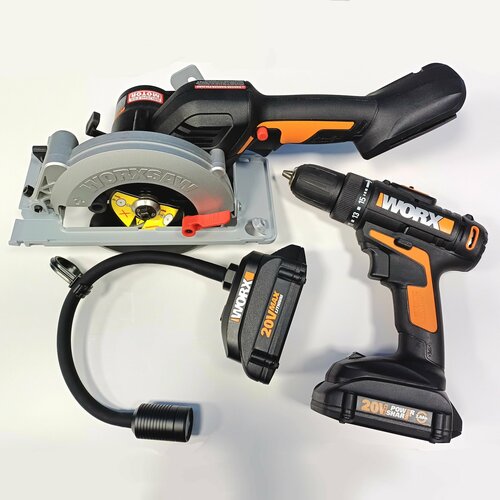 Аккумуляторный набор Worx 3в1 дисковая пила 115 шуруповерт светильник 16500₽