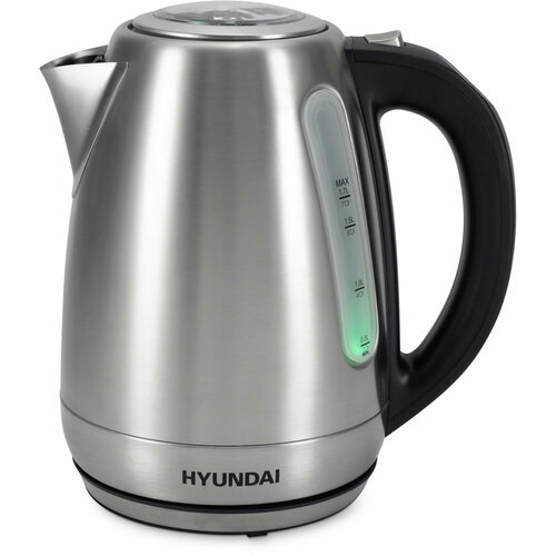 Чайник электрический Hyundai HYK-S8408 17л 2200Вт серебристый матовыйчерный корпус нержавеющая сталь 3450₽
