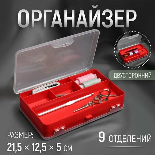 Органайзер двусторонний 215 125 5 см 9 отделений цвет 815₽