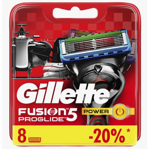 Сменные кассеты для бритья Gillette Fusion ProGlide Power Red, 8 шт.