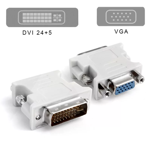 Аксессуар Ritmix RCC-070 DVI I/M - VGA/F, переходник для подключения VGA-мониторов к DVI-разъёму видеокарты или материнской платы, белого цвета переходник адаптер ritmix rcc 070 dvi m vga 15f белый
