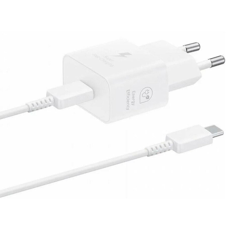 Сетевое зарядное устройство Samsung EP-T2510XWEGEU 25Вт Type-C, с кабелем Белый