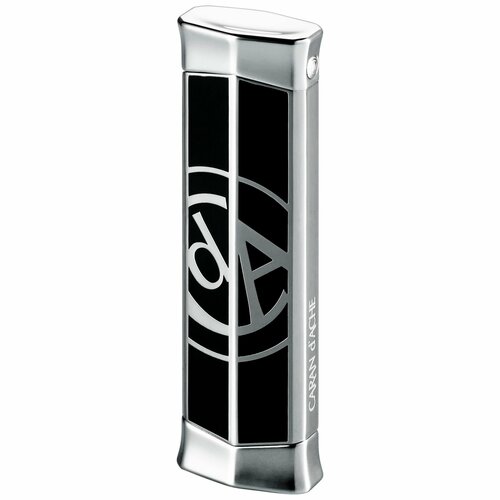 Зажигалка газовая CARAN d'ACHE CD 02 Rhodium with Logo Black зажигалка газовая caran d ache cd 02 rhodium flower blue