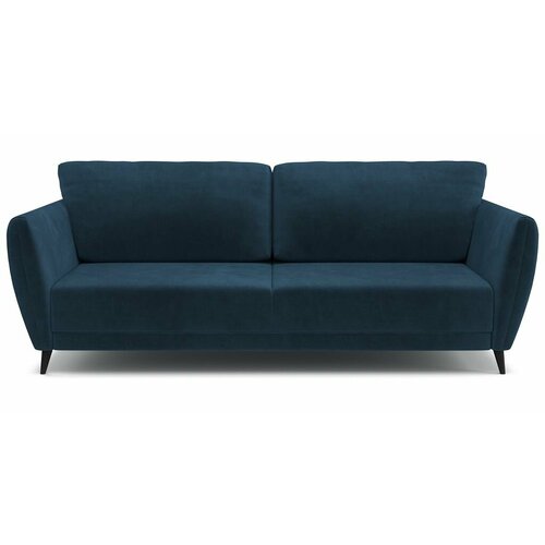 Диван-кровать раскладной PUSHE Фабьен, велюр синий Nebby 030