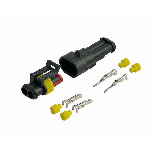 Разъёмы герметичные 2-х контактные автомобильные (мама+папа) штекер без провода