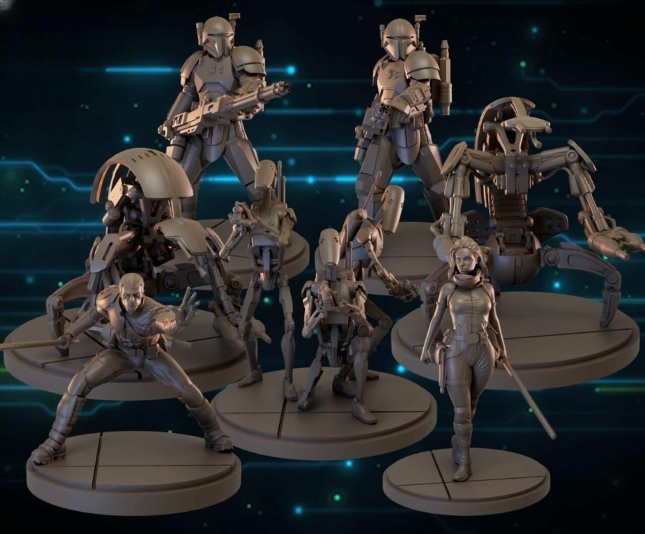 Набор фигурок Звёздные Войны 7 миниатюр Star Wars для настольных игры
