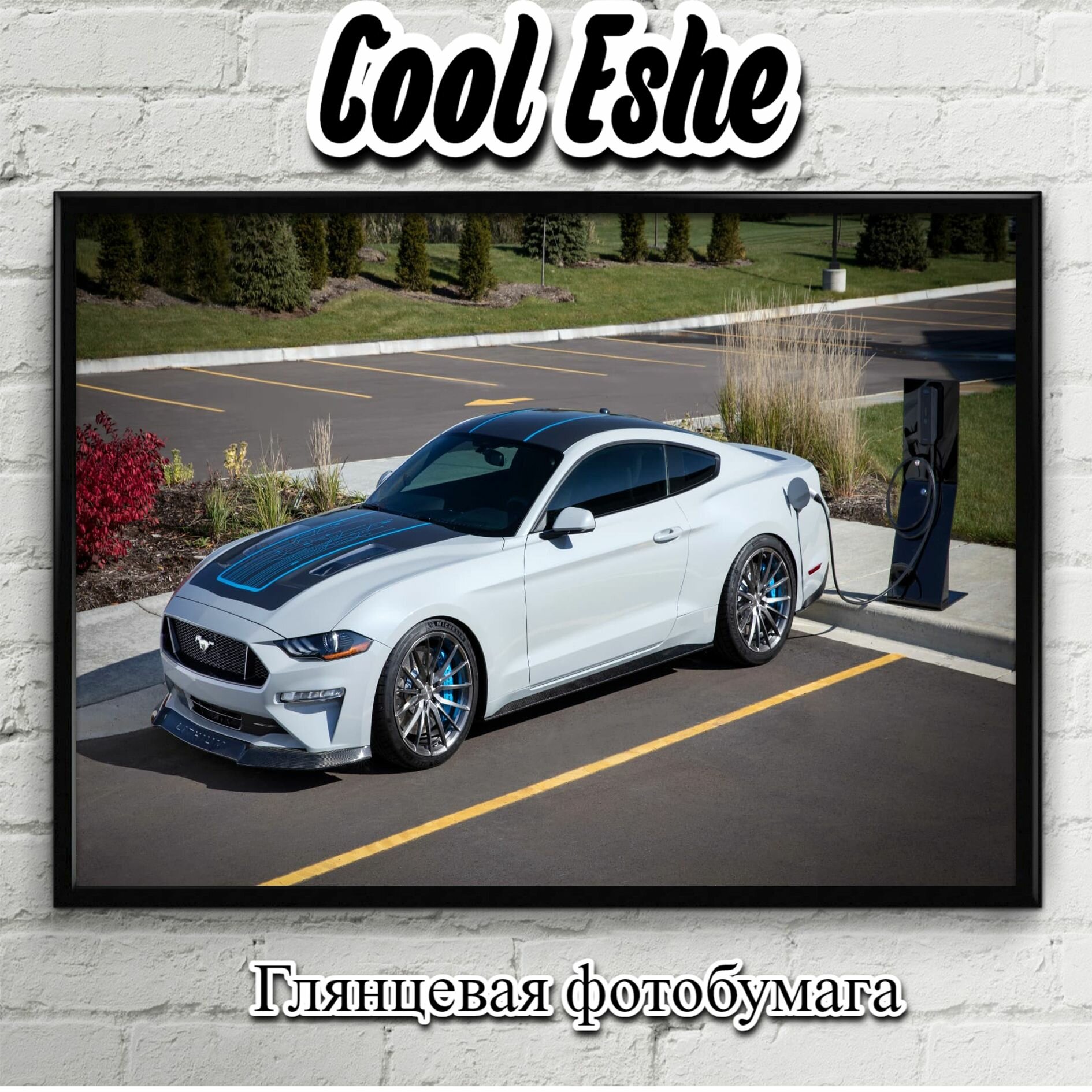 Постер "Белый цвет черный капот и крыша" из коллекции "Автомобили" А4