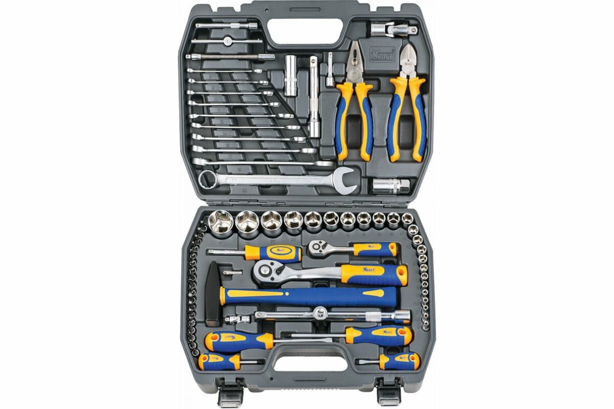 Набор инструмента 1/2 Dr и 1/4 Dr 73 предмета KRAFT KT 700677