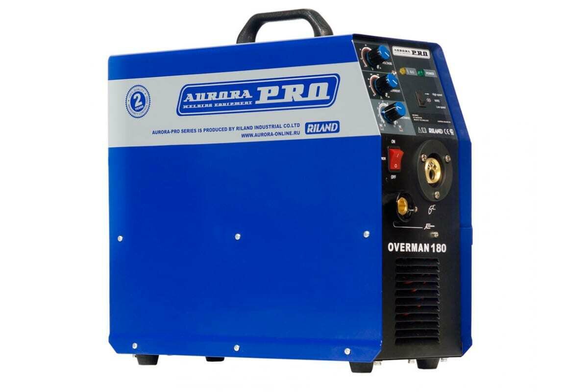 Сварочный аппарат Aurora OVERMAN 180, 6.60 кВт, IP21, MMA 40–175 А, MIG/MAG 40–175 А, синий