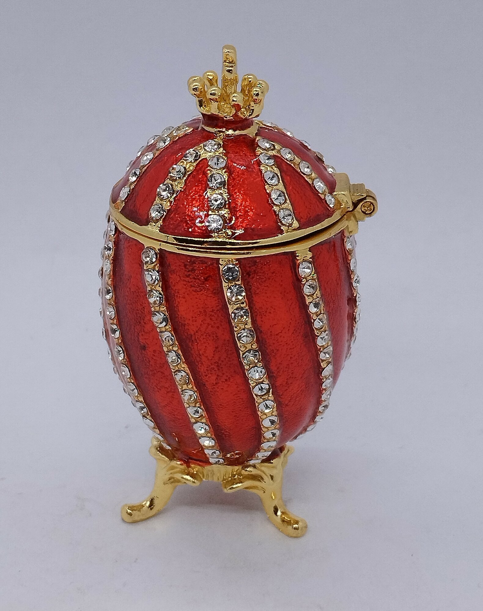 Яйцо Фаберже витое, малое, красное