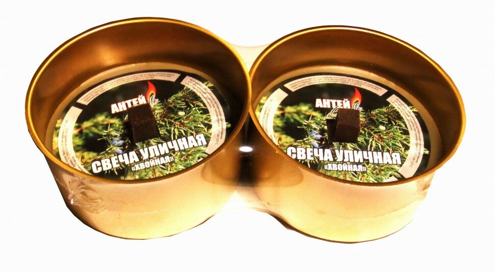 Свеча уличная антей Candle  хвоя  2 шт  зеленая  время горения 7 ч