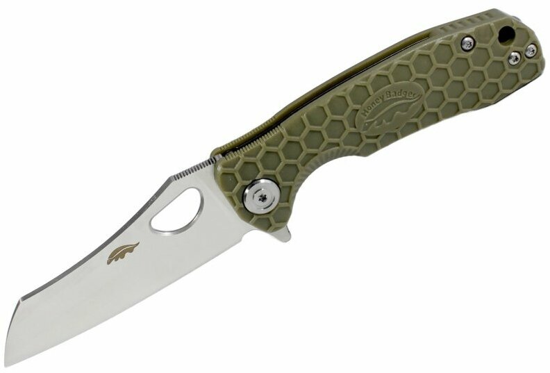 Нож Honey Badger Wharncleaver D2 L (HB1124) с зелёной рукоятью