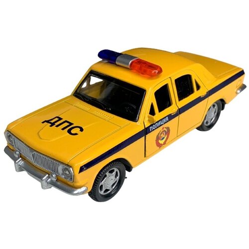 Модель автомобиля ГАЗ-24 ДПС жёлтый, масштаб 1:40