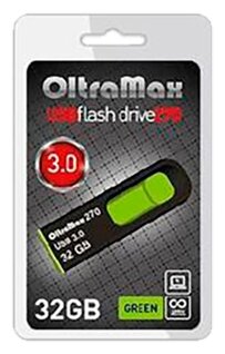 Флеш-накопитель 32Gb OltraMax 270, USB 3.0, пластик, зелёный