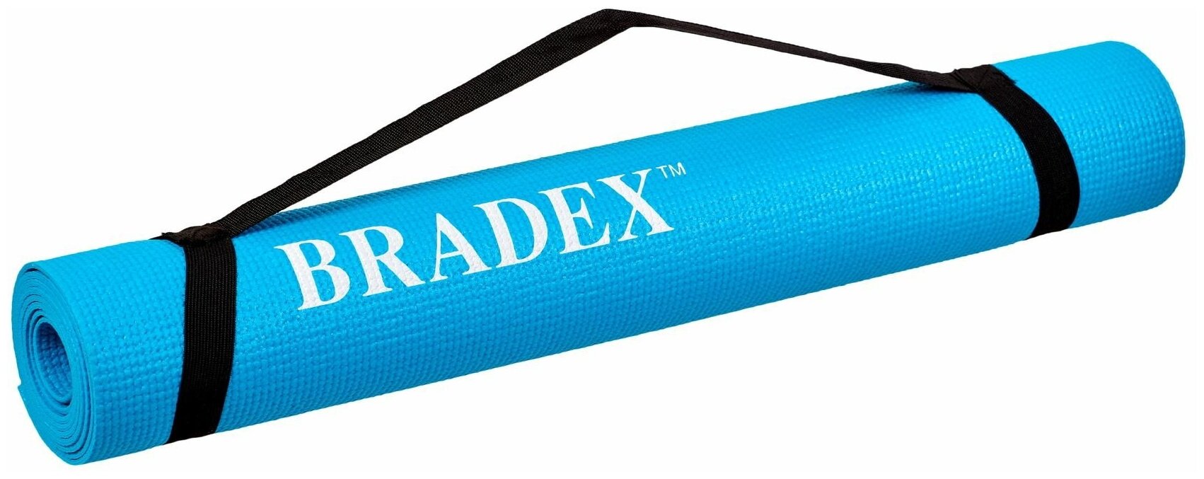 Коврик для йоги и фитнеса Bradex SF 0693, 173*61*0,3 см, бирюзовый с переноской (Yoga mat 173*61*0,3 cm light blue with a hanger) - фото №4