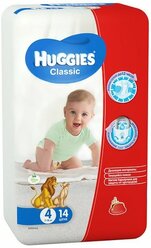 Huggies подгузники Classic 4 (7-18 кг), 14 шт.