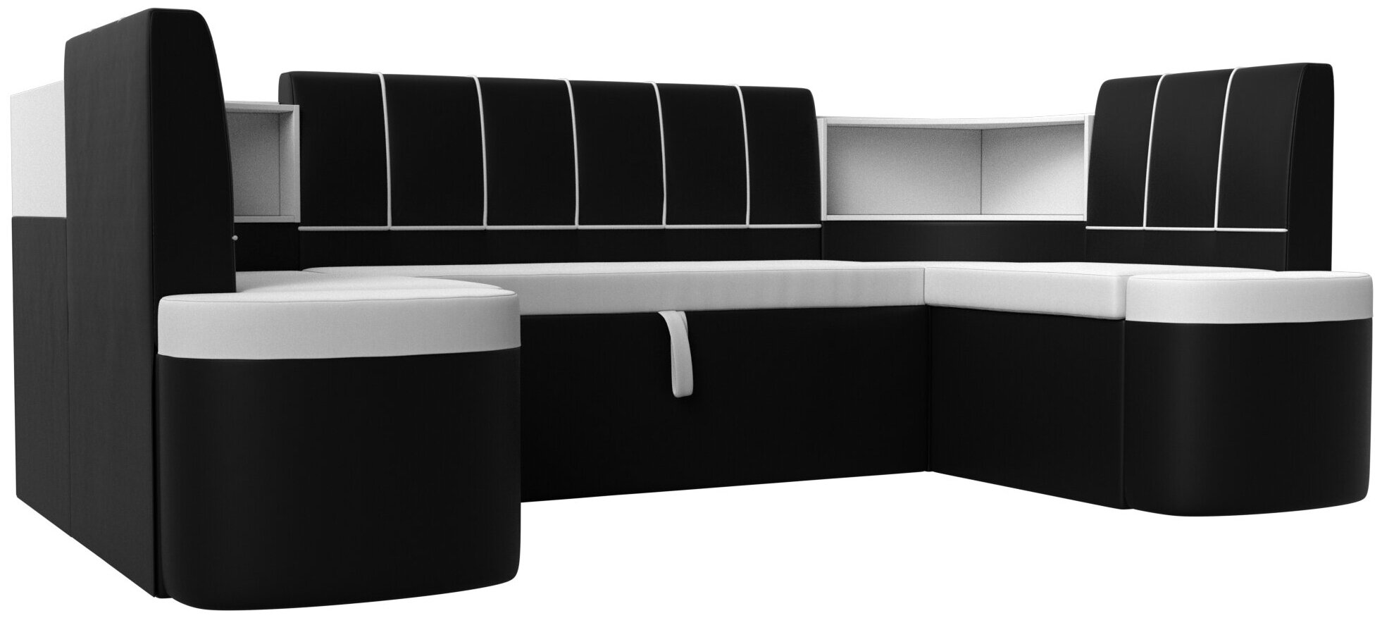 фото П-образный диван Тефида, Экокожа, Модель 114229